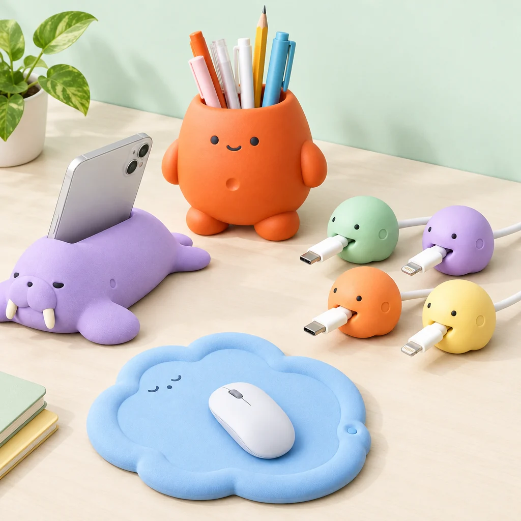 WOVARK soft desk objects in use on a desk