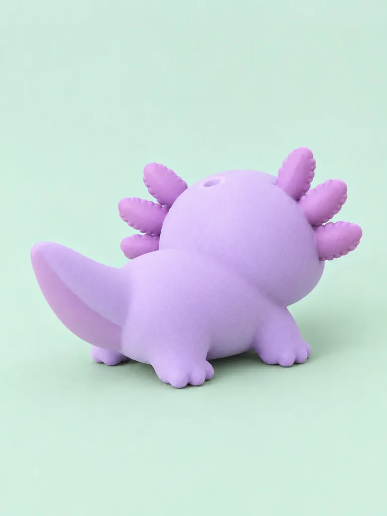 Pip the Axolotl, back view