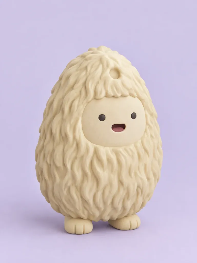 Tuftling Yeti in Putty, front view