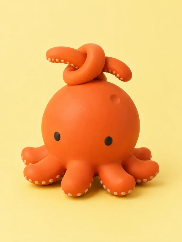 Knotty Octo in Tangerine, front view