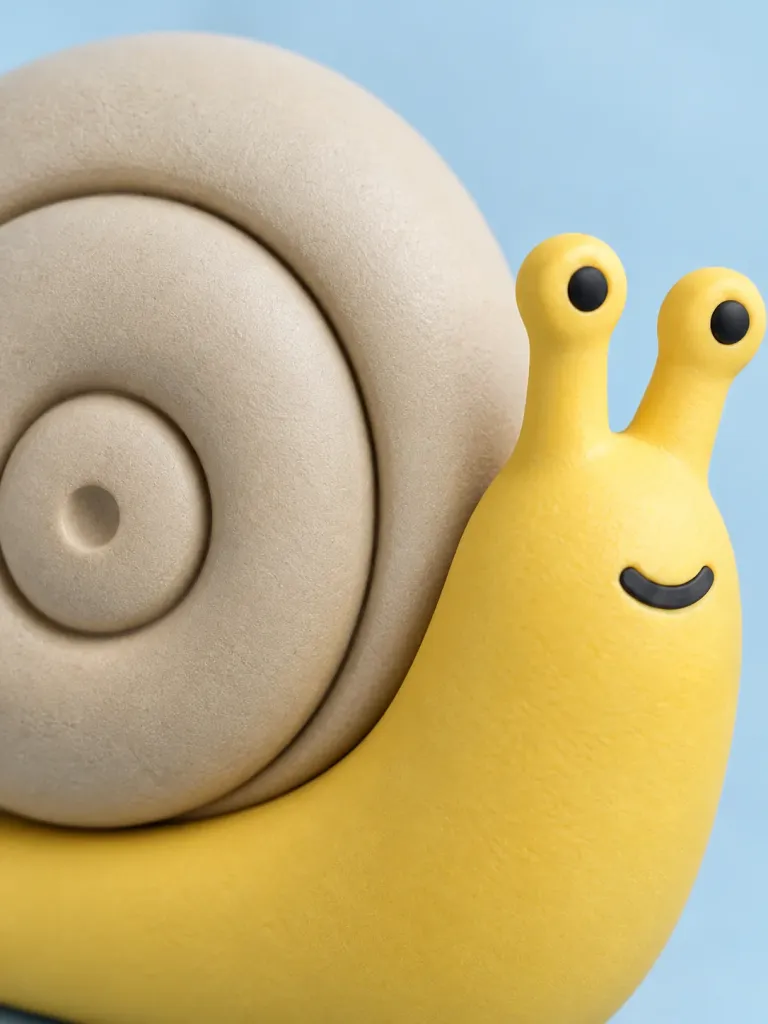 Snailbert, close-up of the surface and dent