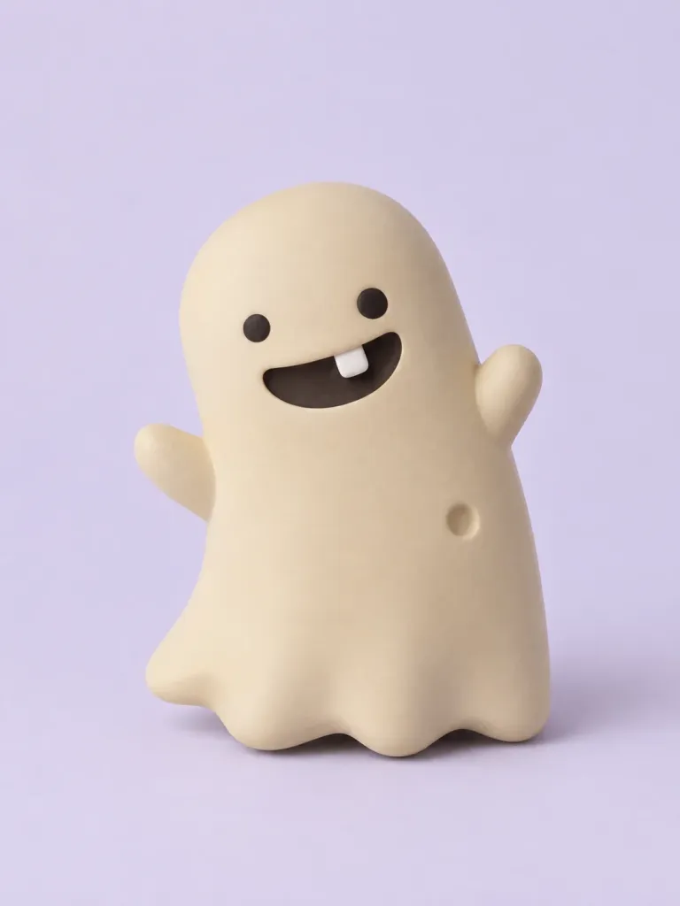 Wonky Ghost in Putty, front view