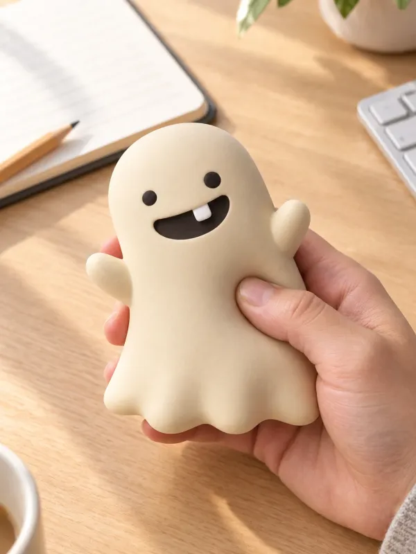 Wonky Ghost on a desk