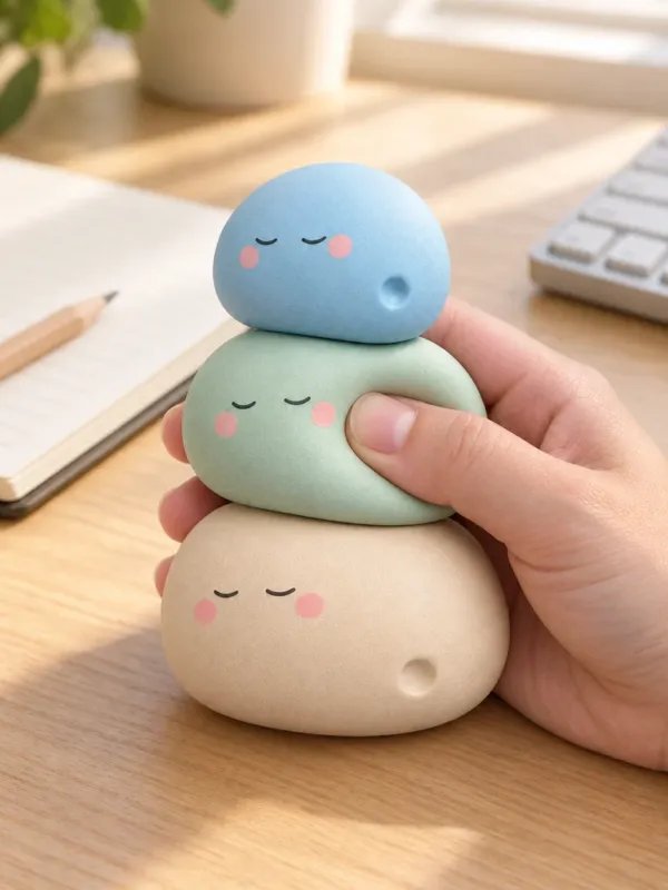 Pebble Pals — Set of 3 on a desk