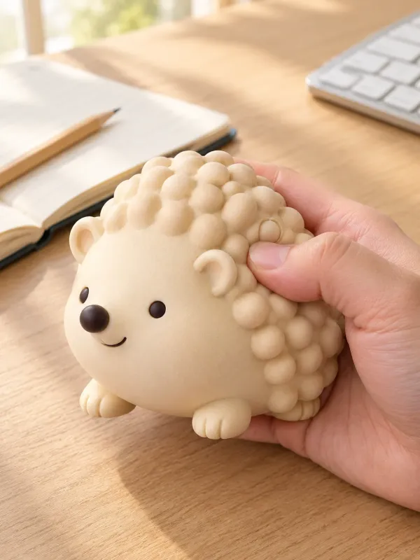 Hedgeworth on a desk