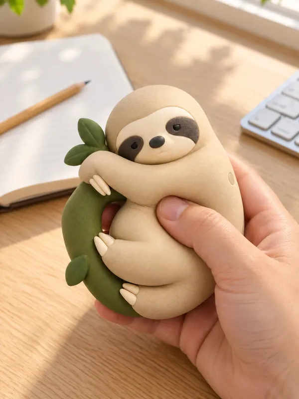 Sulky Sloth on a desk
