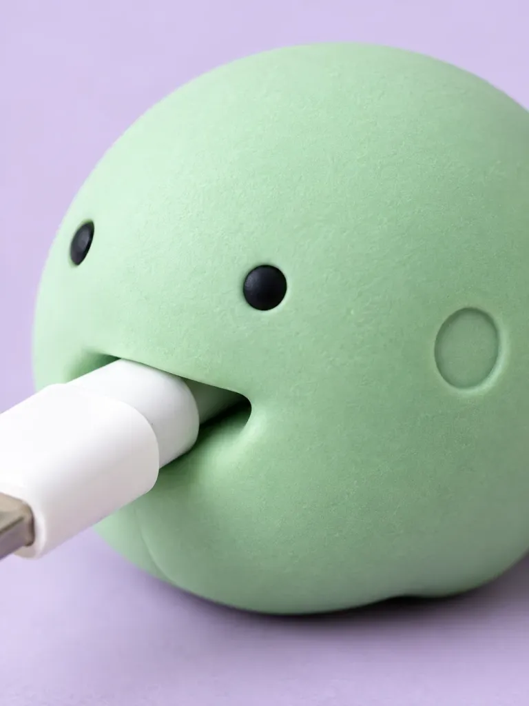 Cable Critters — Set of 4, close-up of the surface and dent