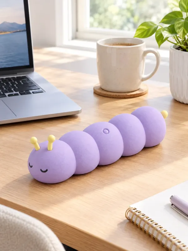 Snooze Wrist Cushion on a desk