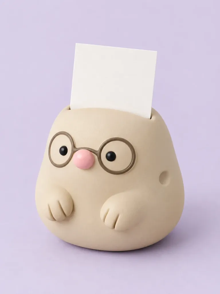 Memo Mole in Putty, front view