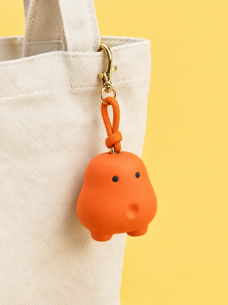 Glob Charm in Tangerine, front view