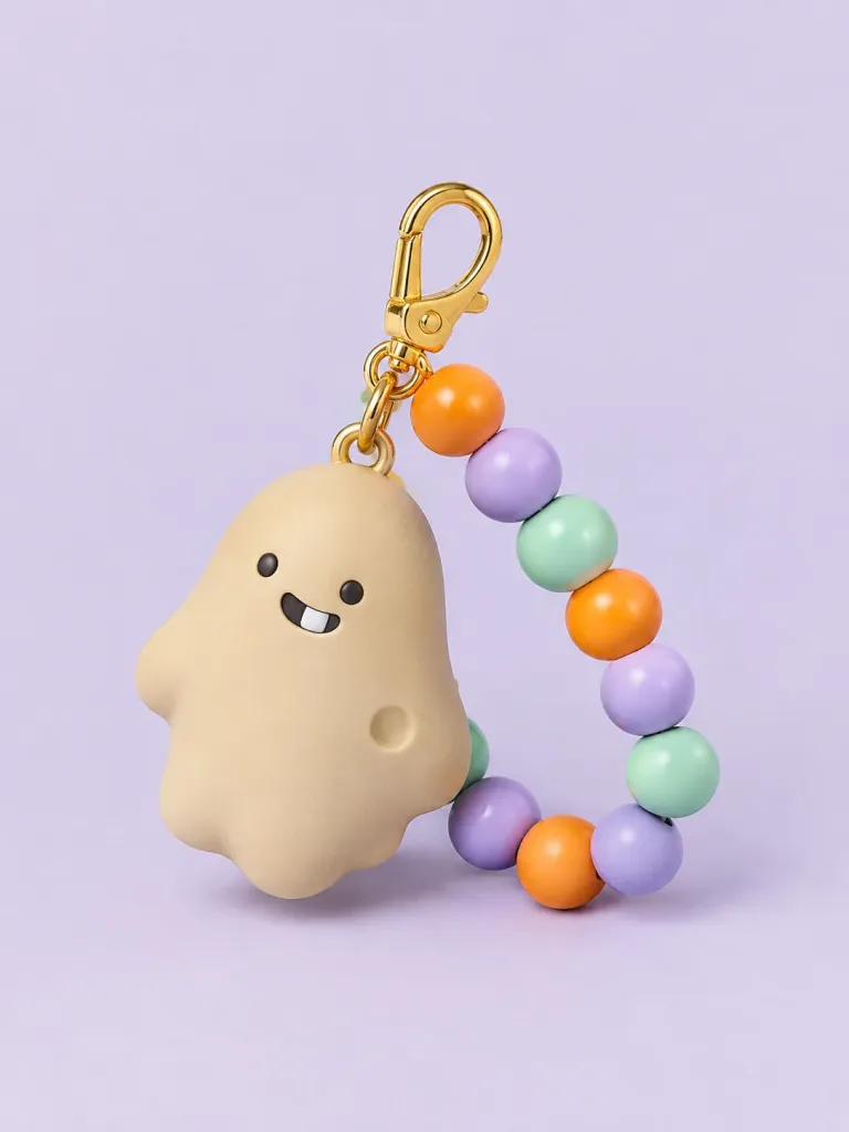 Ghost Bead Charm in Putty, front view