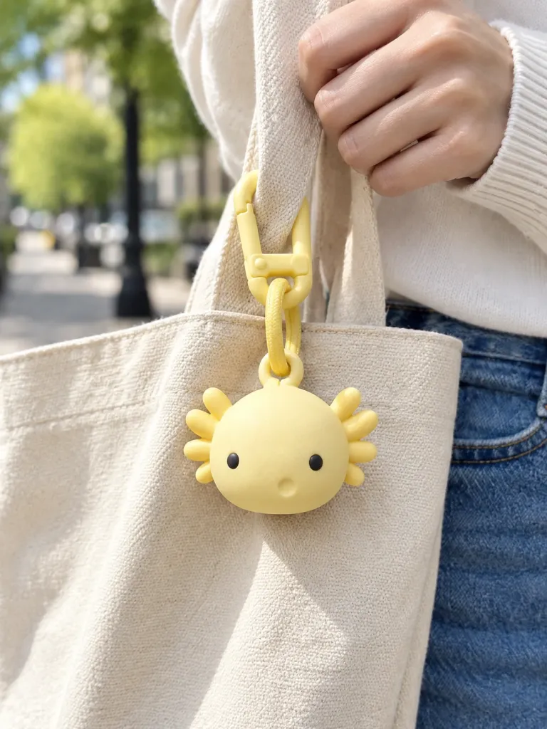 Axolotl Zip Pulls — Set of 3 on a desk