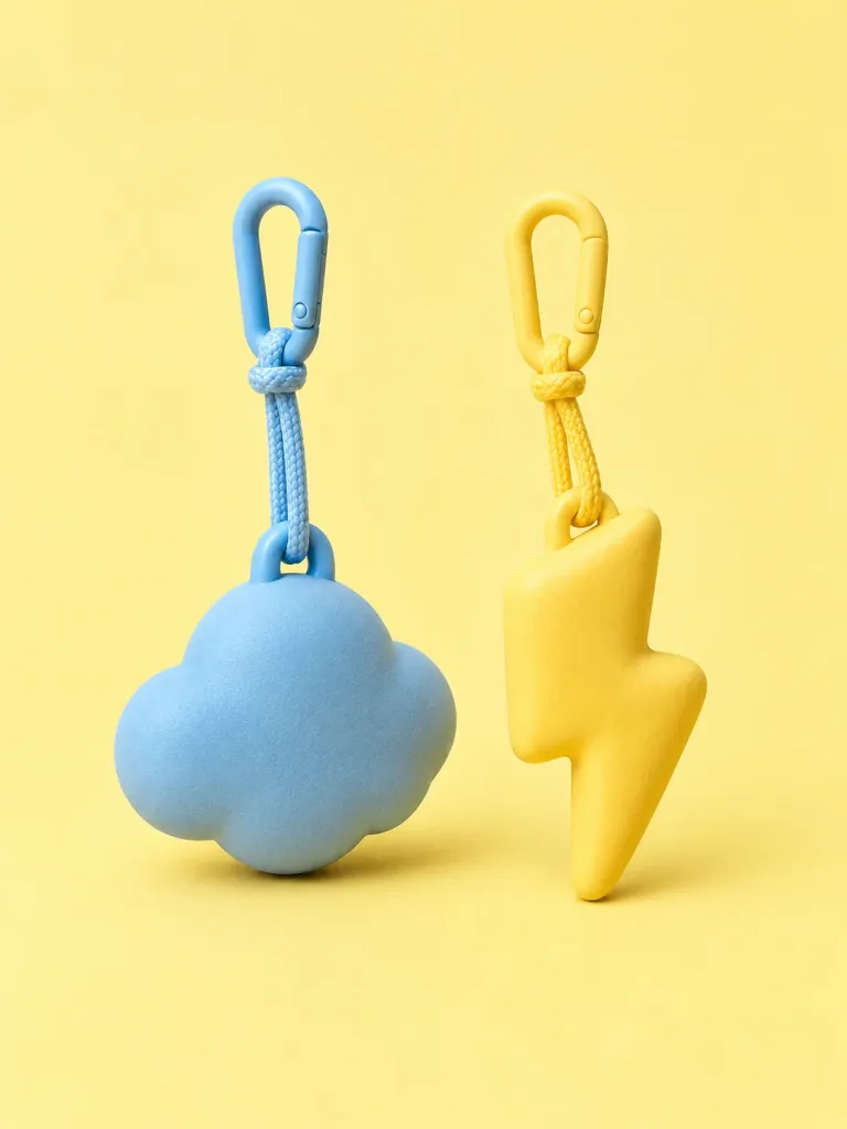 Cloud & Bolt Charm Set — Set of 2, back view
