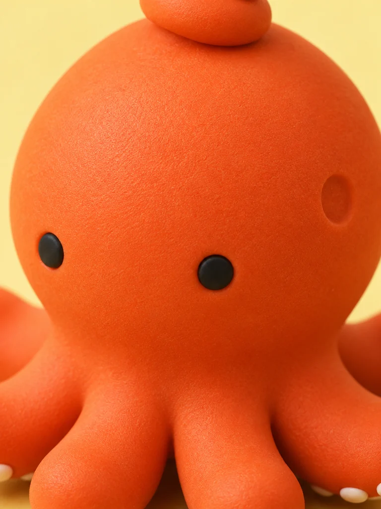 Octo Phone Strap, close-up of the surface and dent