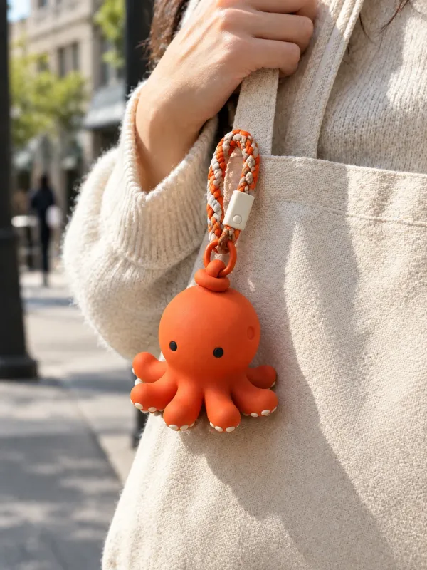 Octo Phone Strap on a desk