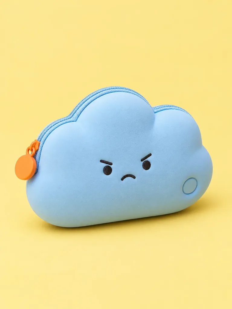 Cloud Coin Pouch in Sky, front view