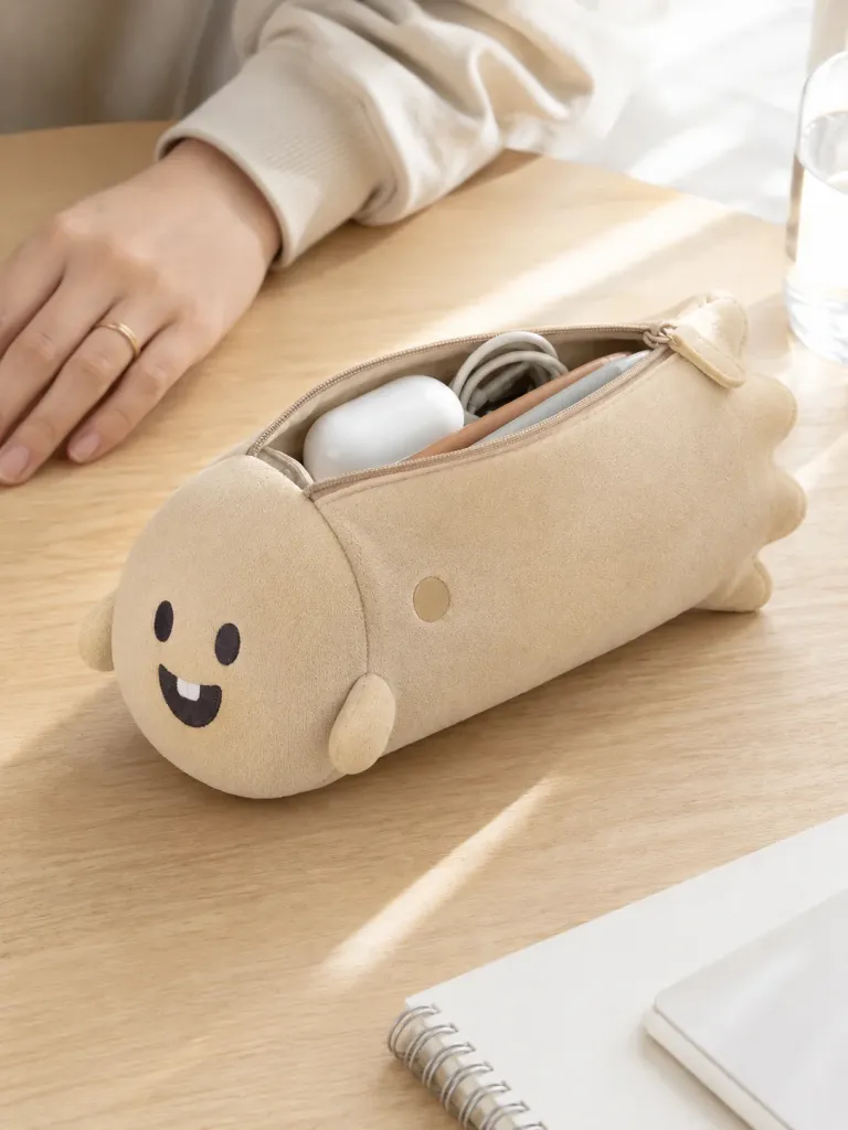 Ghost Pencil Pouch on a desk
