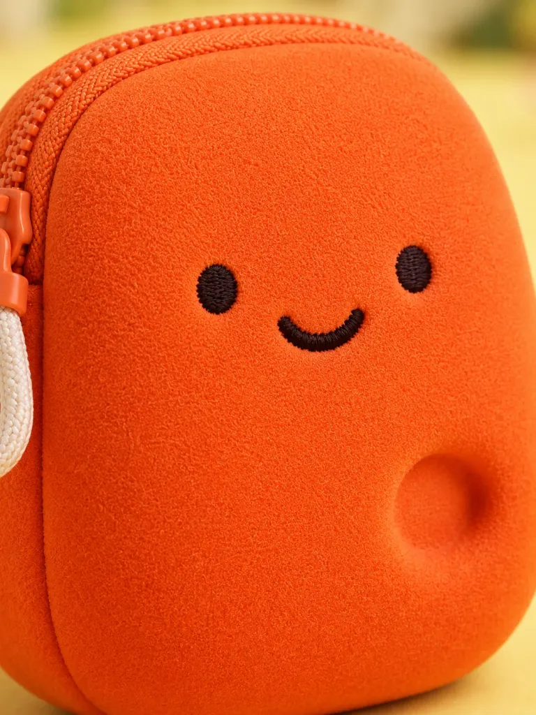 Glob Pouch, close-up of the surface and dent