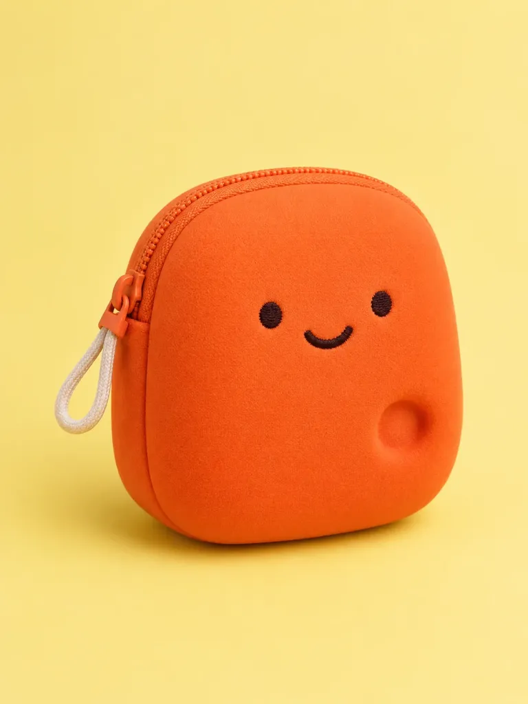 Glob Pouch in Tangerine, front view