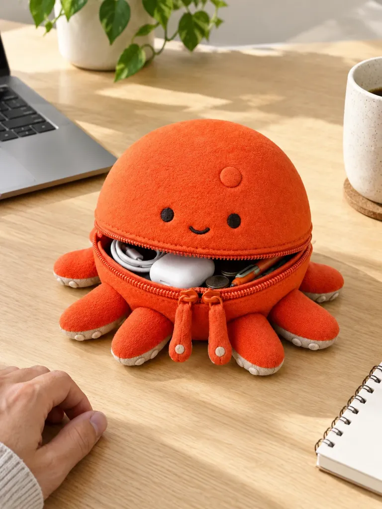 Octo Cable Pouch on a desk