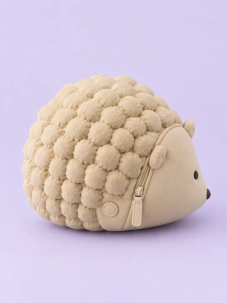 Hedgehog Quilt Pouch, back view