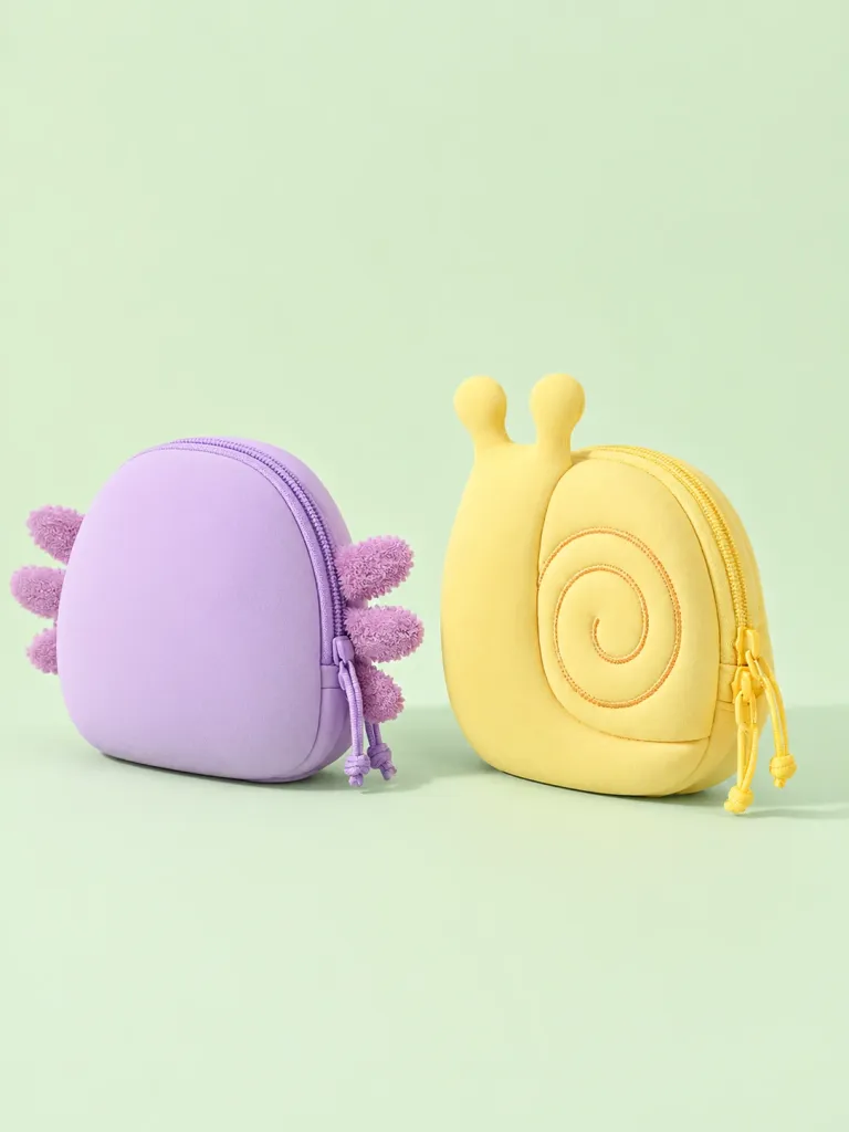 Pouch Pair: Axolotl & Snail — Set of 2, back view